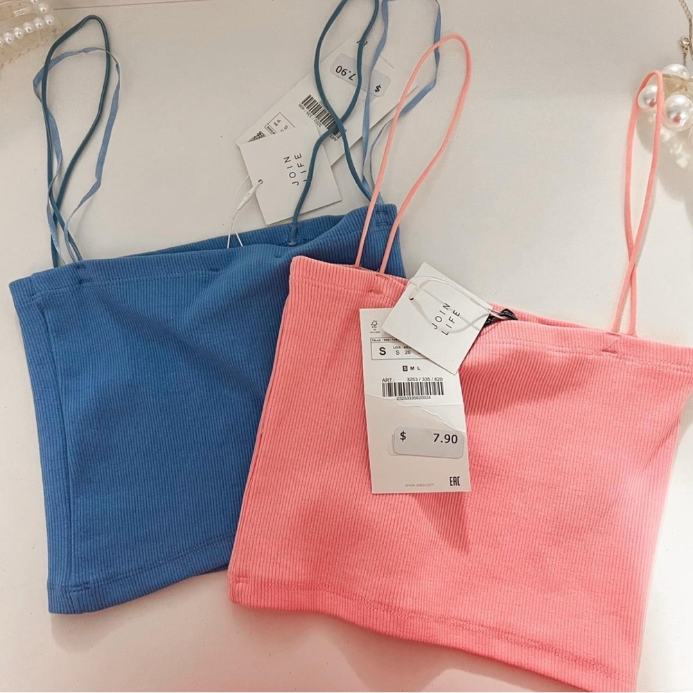 Zara Vibrant Blue and Soft Pink Camisoles